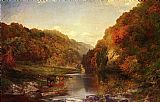 Thomas Moran Canvas Paintings - Autumn on the Wissahickon